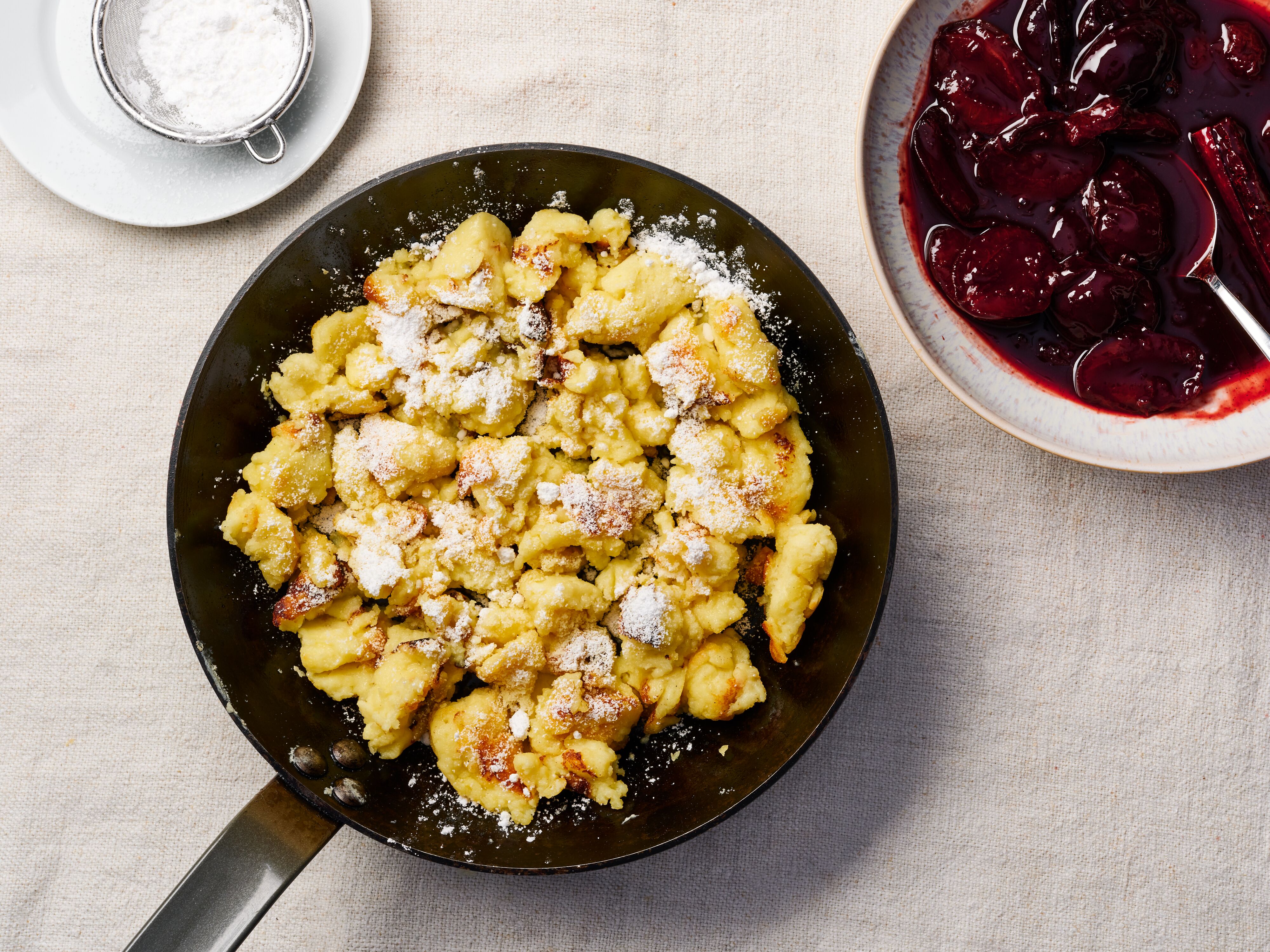 A cuisiner : Kaiserschmarrn au séré avec quetsches grillées