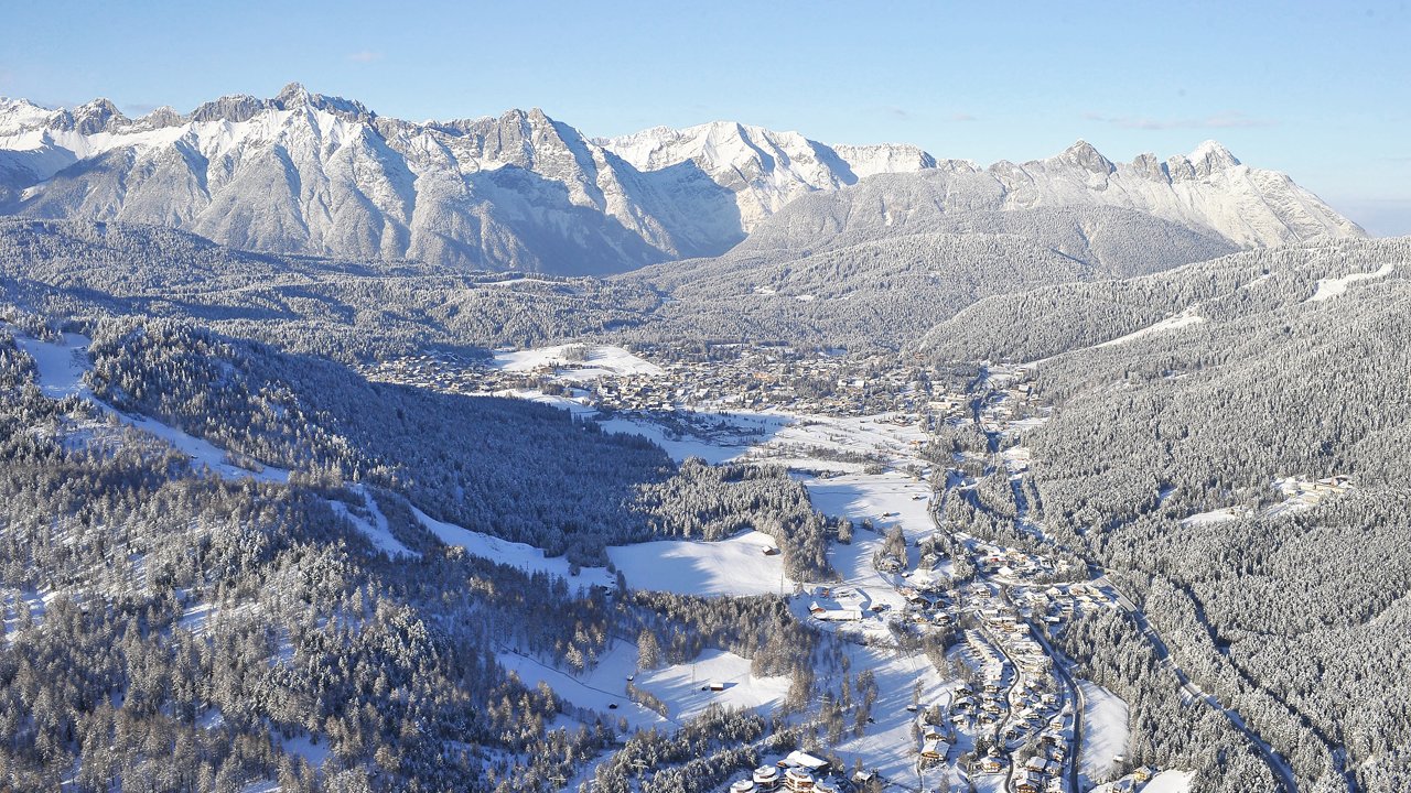 Vue sur Seefeld et sur Reith bei Seefeld en hiver, © Region Seefeld