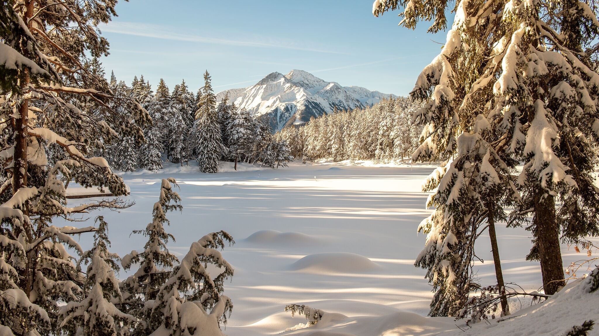 verschneite Winterlandschaft bei Seefeld