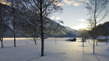 Atmosphère hivernale autour du lac de Plansee dans la Naturparkregion Reutte, © Naturparkregion Reutte/Robert Eder