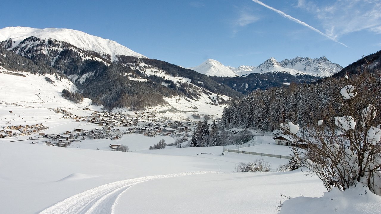 Vue sur Nauders sous la neige, © Nauders Tourismus